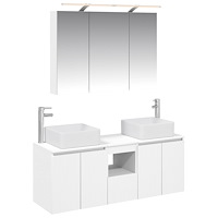 vidaXL Badrumsskåpsset 4 pcs Vit 100 x 14,5 x 70 cm Konstruerat trä