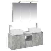 vidaXL Badrumsskåpsset 4 pcs Betonggrå 100 x 14,5 x 70 cm
