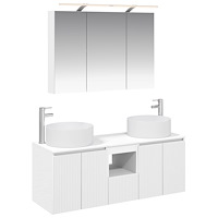 vidaXL Badrumsskåpsset 4 pcs Vit 100 x 14,5 x 70 cm Konstruerat trä
