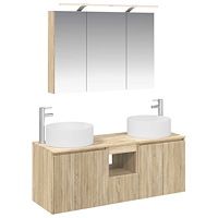 vidaXL Badrumsskåpsset 4 pcs Sonoma-ek 100 x 14,5 x 70 cm