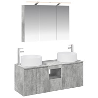 vidaXL Badrumsskåpsset 4 pcs Betonggrå 100 x 14,5 x 70 cm