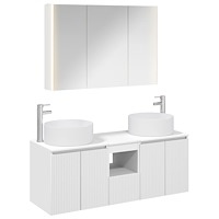 vidaXL Badrumsskåpsset 4 pcs Vit 103,5 x 15,5 x 70 cm Konstruerat trä