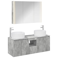 vidaXL Badrumsskåpsset 4 pcs Betonggrå 103,5 x 15,5 x 70 cm