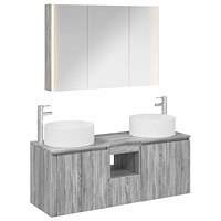 vidaXL Badrumsskåpsset 4 pcs Grå Sonoma 103,5 x 15,5 x 70 cm