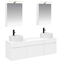 vidaXL Badrumsskåpsset 5 pcs Vit 50 x 14,5 x 70 cm Konstruerat trä