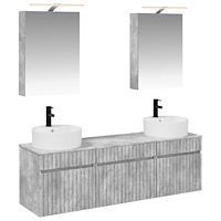 vidaXL Badrumsskåpsset 5 pcs Betonggrå 50 x 14,5 x 70 cm
