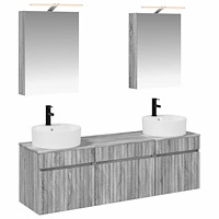 vidaXL Badrumsskåpsset 5 pcs Grå Sonoma 50 x 14,5 x 70 cm