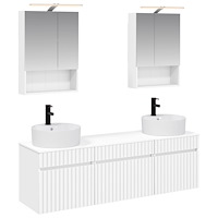 vidaXL Badrumsskåpsset 5 pcs Vit 50 x 14,5 x 70 cm Konstruerat trä
