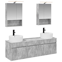 vidaXL Badrumsskåpsset 5 pcs Betonggrå 50 x 14,5 x 70 cm