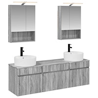 vidaXL Badrumsskåpsset 5 pcs Grå Sonoma 50 x 14,5 x 70 cm