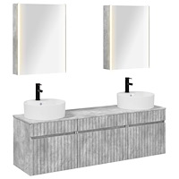 vidaXL Badrumsskåpsset 5 pcs Betonggrå 53 x 15,5 x 70 cm