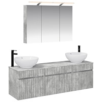 vidaXL Badrumsskåpsset 4 pcs Betonggrå Konstruerat trä