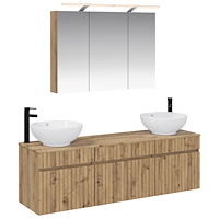 vidaXL Badrumsskåpsset 4 pcs Artisan-ek 100 x 14,5 x 70 cm