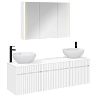vidaXL Badrumsskåpsset 4 pcs Vit 103,5 x 15,5 x 70 cm Konstruerat trä