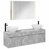 vidaXL Badrumsskåpsset 4 pcs Betonggrå 103,5 x 15,5 x 70 cm