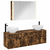 vidaXL Badrumsskåpsset 4 pcs Rökt ek 103,5 x 15,5 x 70 cm