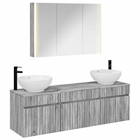 vidaXL Badrumsskåpsset 4 pcs Grå Sonoma 103,5 x 15,5 x 70 cm
