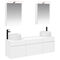 vidaXL Badrumsskåpsset 5 pcs Vit 50 x 14,5 x 70 cm Konstruerat trä