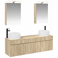 vidaXL Badrumsskåpsset 5 pcs Sonoma-ek 50 x 14,5 x 70 cm