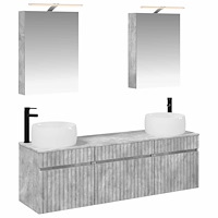 vidaXL Badrumsskåpsset 5 pcs Betonggrå 50 x 14,5 x 70 cm