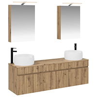 vidaXL Badrumsskåpsset 5 pcs Artisan-ek 50 x 14,5 x 70 cm