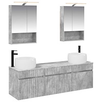 vidaXL Badrumsskåpsset 5 pcs Betonggrå 50 x 14,5 x 70 cm