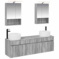 vidaXL Badrumsskåpsset 5 pcs Grå Sonoma 50 x 14,5 x 70 cm