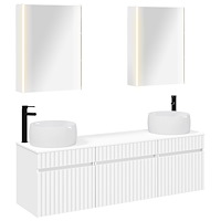 vidaXL Badrumsskåpsset 5 pcs Vit 53 x 15,5 x 70 cm Konstruerat trä