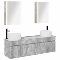 vidaXL Badrumsskåpsset 5 pcs Betonggrå 53 x 15,5 x 70 cm