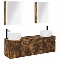 vidaXL Badrumsskåpsset 5 pcs Rökt ek 53 x 15,5 x 70 cm Konstruerat trä