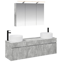 vidaXL Badrumsskåpsset 4 pcs Betonggrå 100 x 14,5 x 70 cm