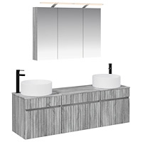vidaXL Badrumsskåpsset 4 pcs Grå Sonoma 100 x 14,5 x 70 cm