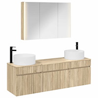 vidaXL Badrumsskåpsset 4 pcs Sonoma-ek 103,5 x 15,5 x 70 cm