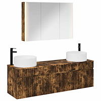 vidaXL Badrumsskåpsset 4 pcs Rökt ek 103,5 x 15,5 x 70 cm