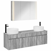 vidaXL Badrumsskåpsset 4 pcs Grå Sonoma 103,5 x 15,5 x 70 cm