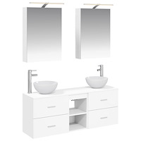 vidaXL Badrumsskåpsset 5 pcs Vit 50 x 14,5 x 70 cm Konstruerat trä