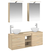vidaXL Badrumsskåpsset 5 pcs Sonoma-ek 50 x 14,5 x 70 cm