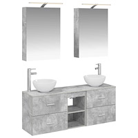 vidaXL Badrumsskåpsset 5 pcs Betonggrå 50 x 14,5 x 70 cm