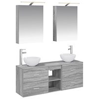 vidaXL Badrumsskåpsset 5 pcs Grå Sonoma 50 x 14,5 x 70 cm