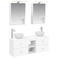 vidaXL Badrumsskåpsset 5 pcs Vit 50 x 14,5 x 70 cm Konstruerat trä