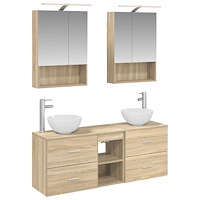 vidaXL Badrumsskåpsset 5 pcs Sonoma-ek 50 x 14,5 x 70 cm
