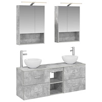 vidaXL Badrumsskåpsset 5 pcs Betonggrå 50 x 14,5 x 70 cm