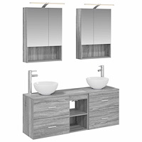 vidaXL Badrumsskåpsset 5 pcs Grå Sonoma 50 x 14,5 x 70 cm