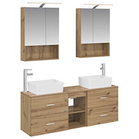 vidaXL Badrumsmöbelset 5 pcs Artisan-ek Konstruerat trä och glas