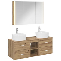 vidaXL Badrumsmöbelset 4 pcs Artisan-ek Konstruerat trä och glas