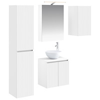 vidaXL Badrumsskåpsset 5 pcs Vit 50 x 14,5 x 70 cm Konstruerat trä