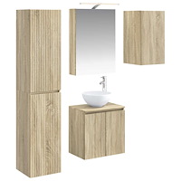 vidaXL Badrumsskåpsset 5 pcs Sonoma-ek 50 x 14,5 x 70 cm