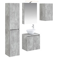 vidaXL Badrumsskåpsset 5 pcs Betonggrå 50 x 14,5 x 70 cm