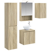 vidaXL Badrumsskåpsset 5 pcs Sonoma-ek 50 x 14,5 x 70 cm