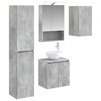 vidaXL Badrumsskåpsset 5 pcs Betonggrå 50 x 14,5 x 70 cm